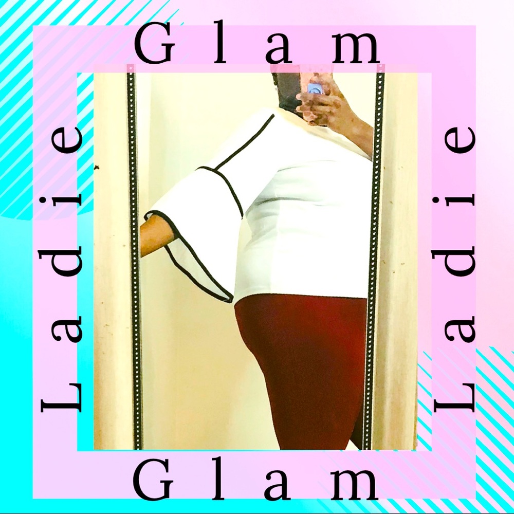 2X GRACE Wide Sleeve Stripe Blouse (Plus Size)